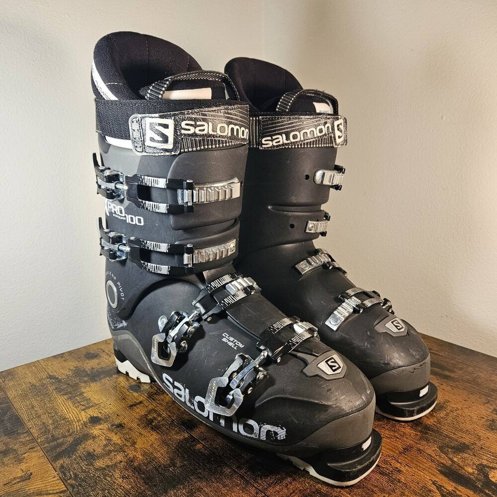 Salomon X Pro 100 Ski Boots Mens 30.5 356mm All Mountain Alpine Downhill Black